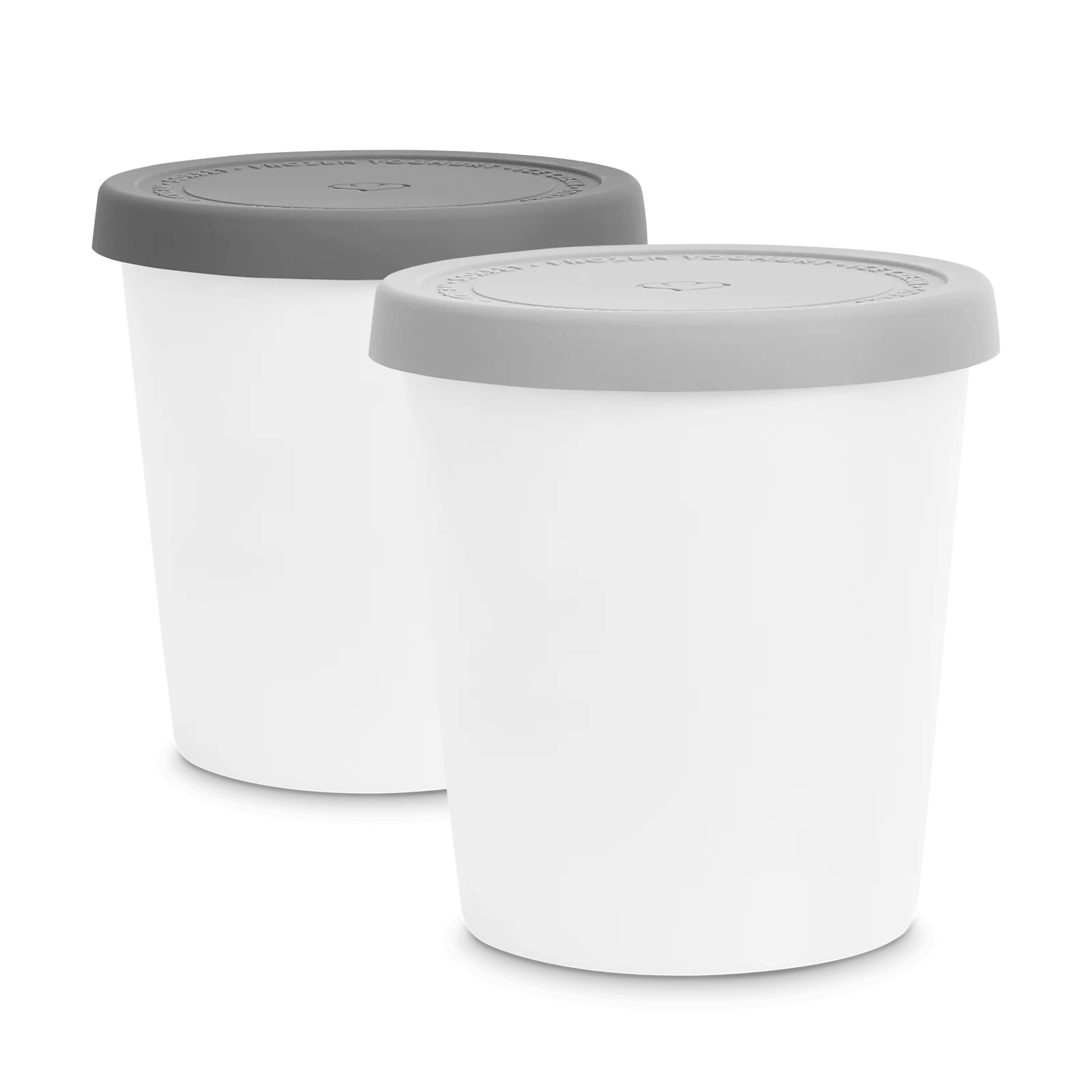 2er-Set Eisbehälter für Speiseeis 1 L, BPA-frei - Grau/Weiß - Image 5