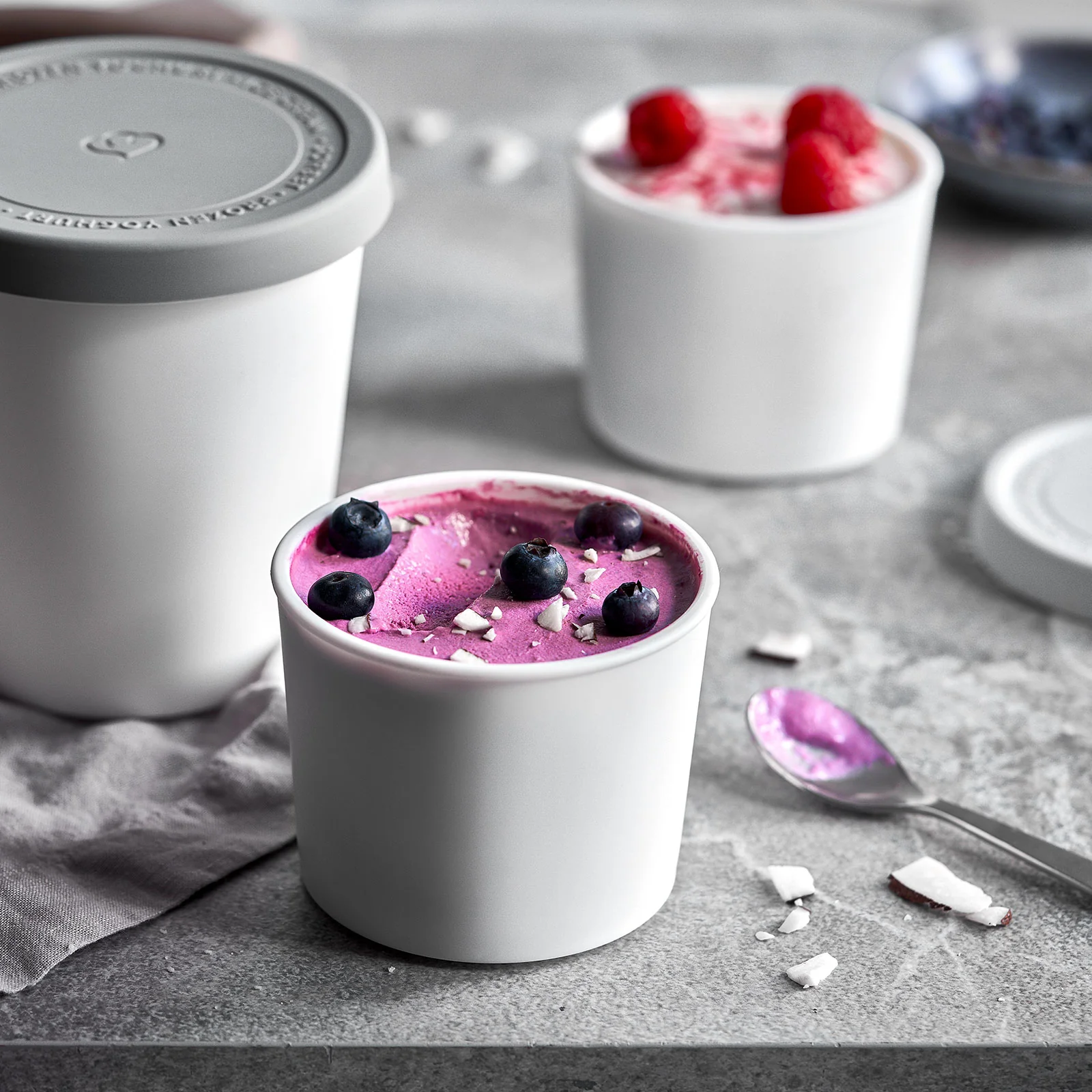 4er-Set Eisbehälter 400 ml, 8,2 x 10,5 cm, BPA-frei - Grau/Weiß - Image 6