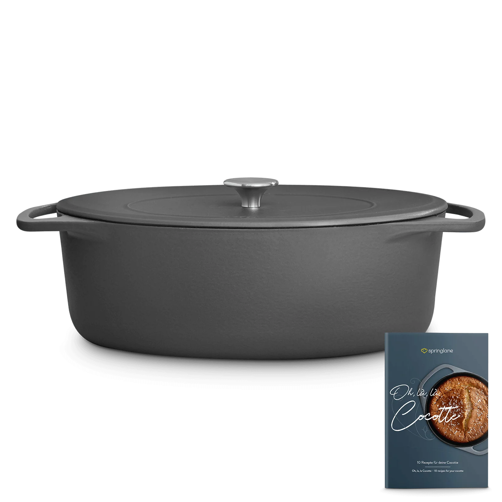Cocotte Gusseisen oval 33 cm, für alle Herdarten inkl. Induktion - 6,5 Liter