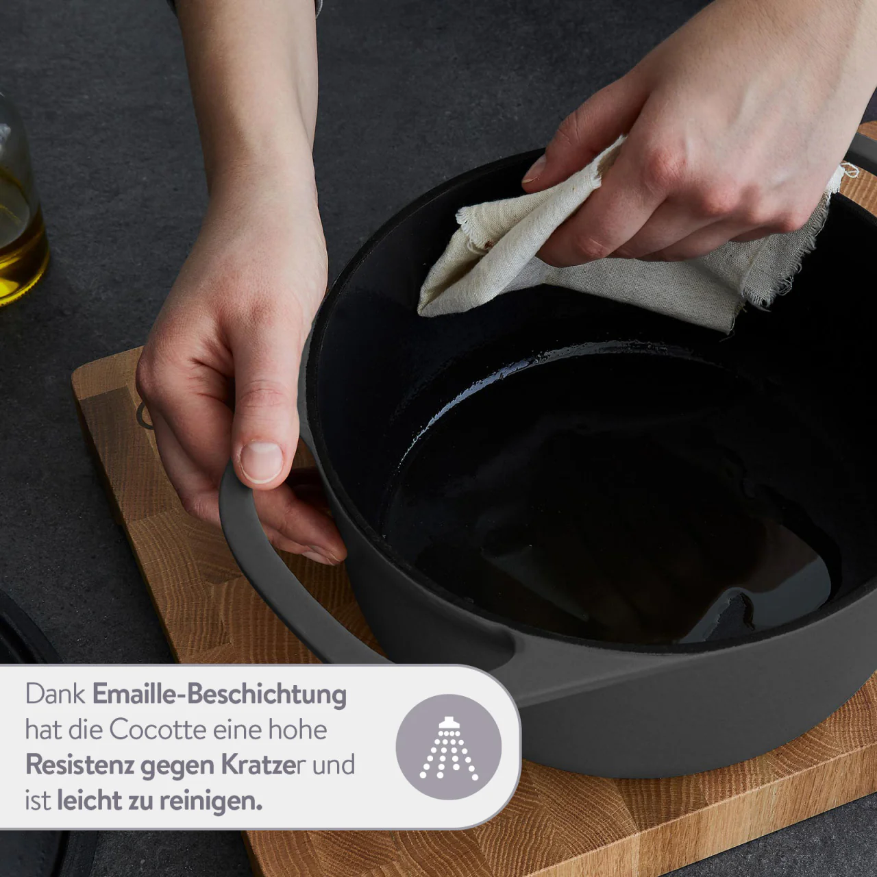 Cocotte Gusseisen oval 33 cm, für alle Herdarten inkl. Induktion - 6,5 Liter - Image 4