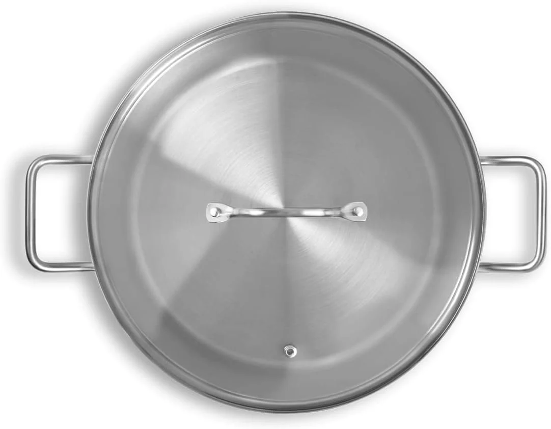Edelstahl Kochtopf mit Glasdeckel 11 L, inkl. Siebeinsatz/Dampfgarer und Nudelsieb - Image 4