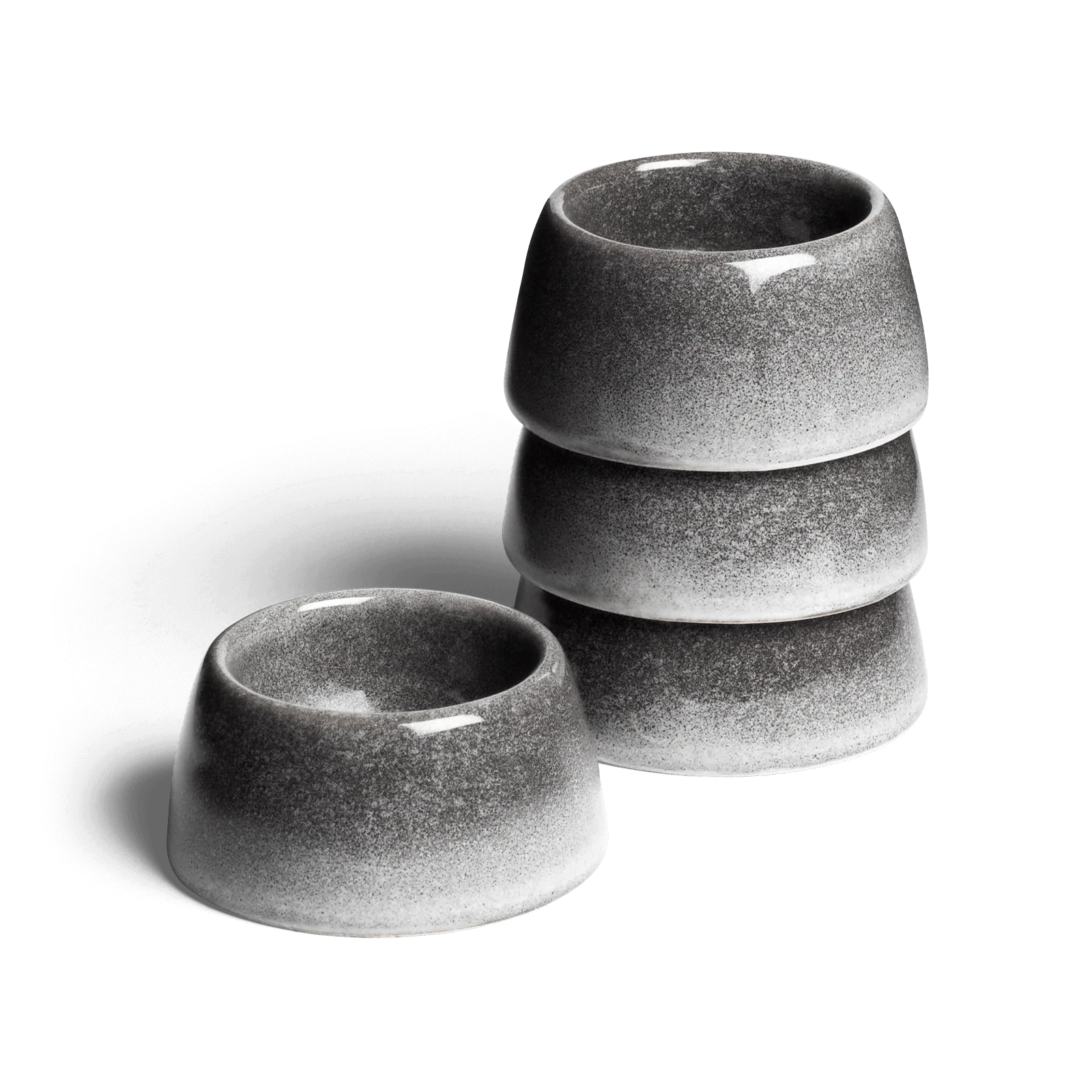 Misty Cliff Eierbecher 4er Set aus Steingut - Grau