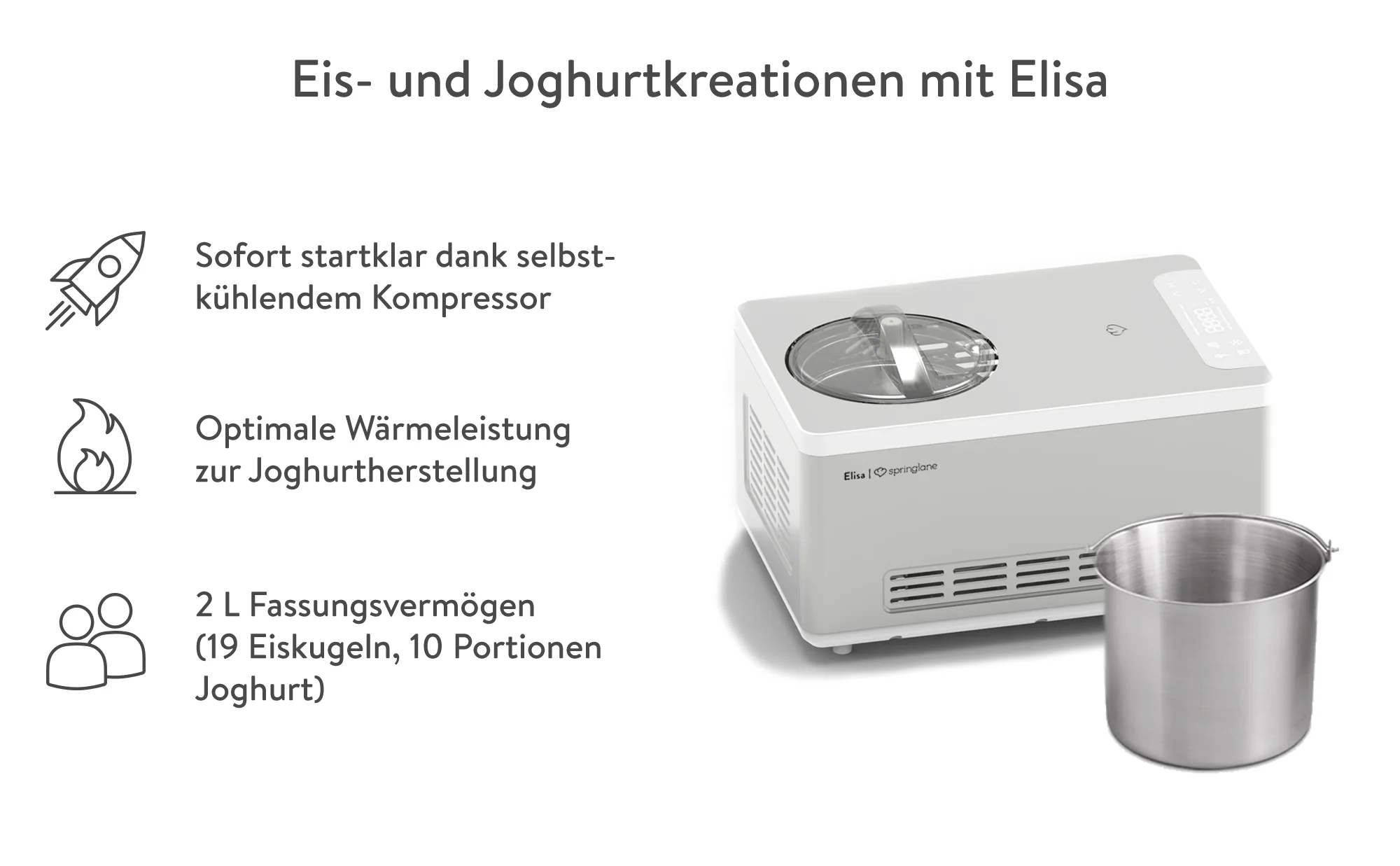 Eismaschine Elisa 2,0 Liter - Anthrazit oder Silber - Image 14