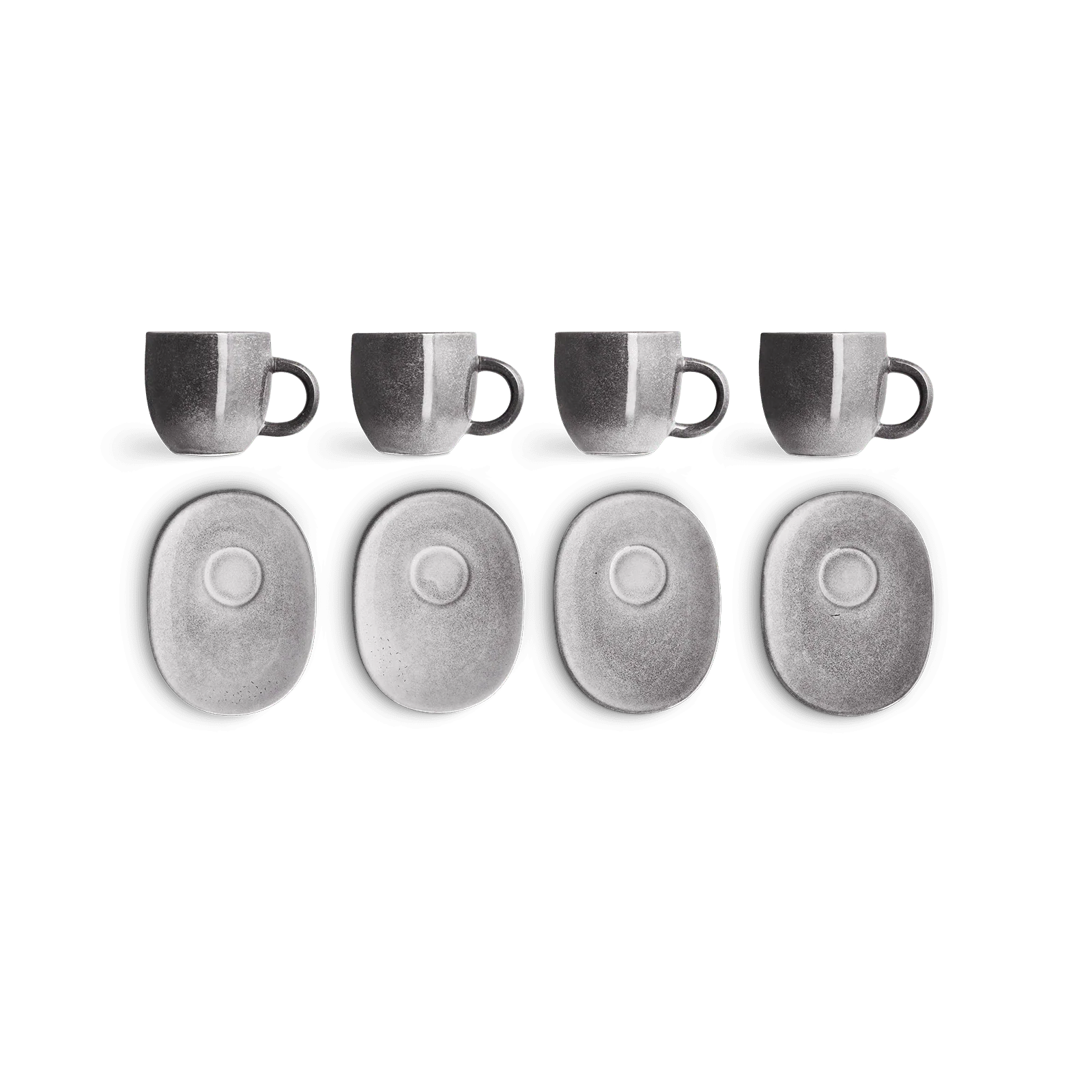 Espressotasse mit Untertasse Misty Cliff 4er-Set, Steingut - Image 4
