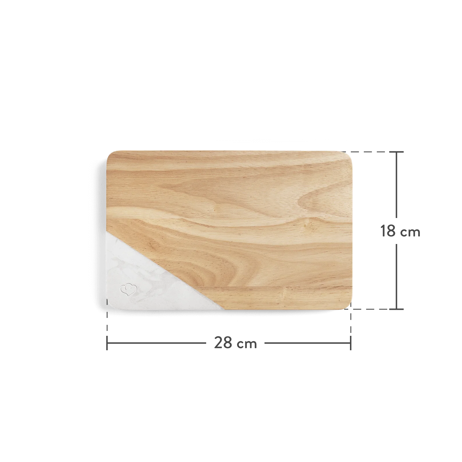 Frühstücksbrettchen 2er-Set - Kautschukholz & Marmor - 28 x 18 x 1,5 cm - Image 2