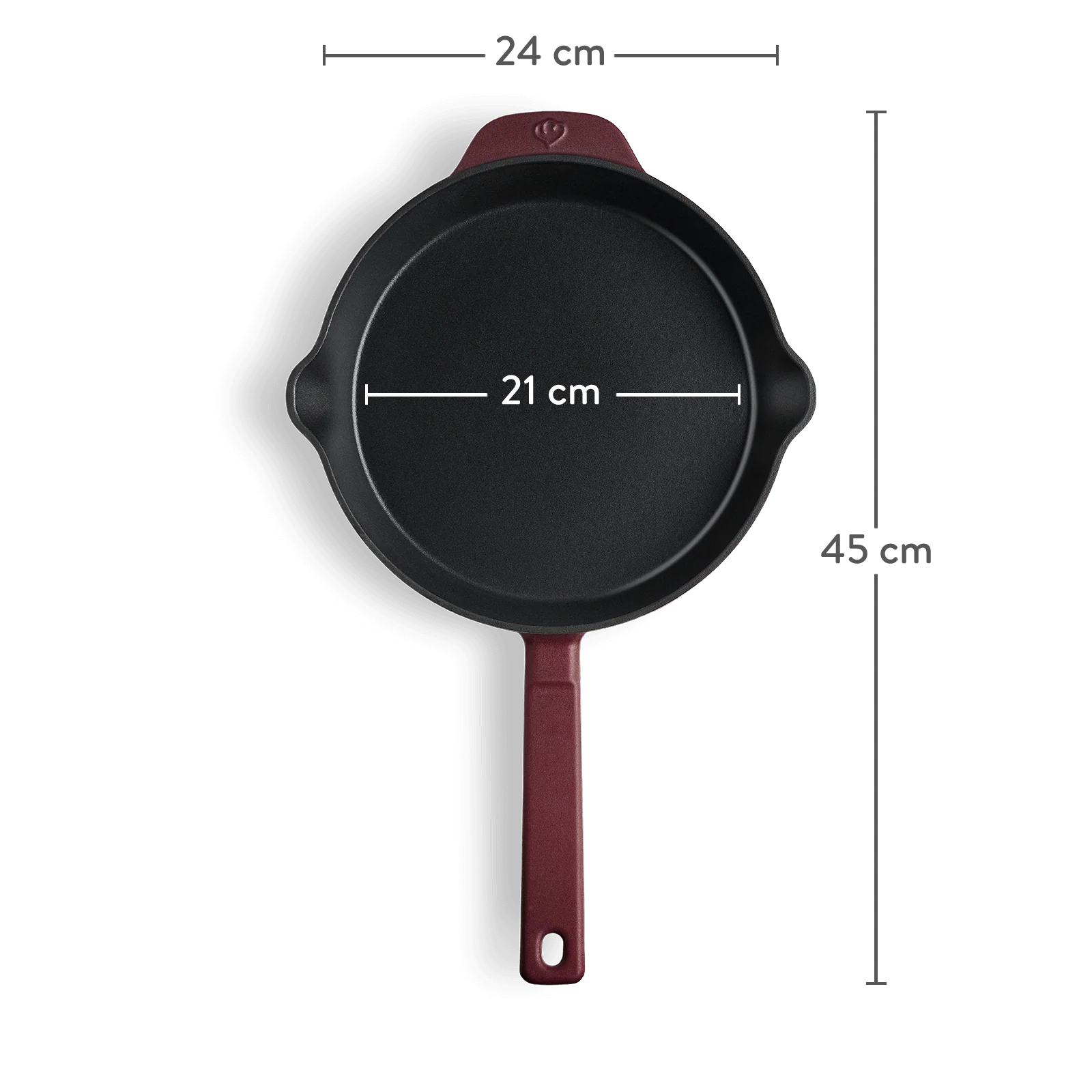 Gusseisen 24 cm Bratpfannen emailliert, für alle Herdarten inkl. Induktion - 24 cm - Image 3