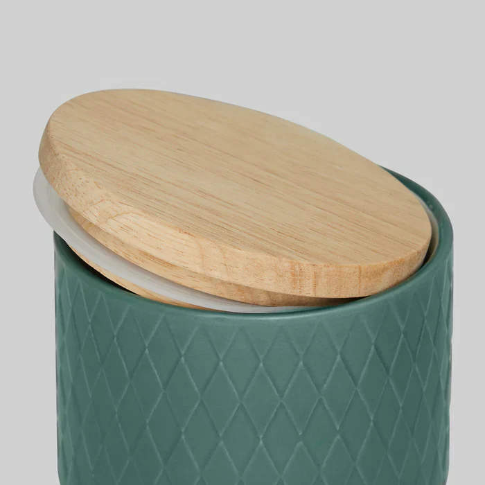 Keramik Vorratsdosen mit Holzdeckel Sweet Scandi - (10x9cm) - Image 7