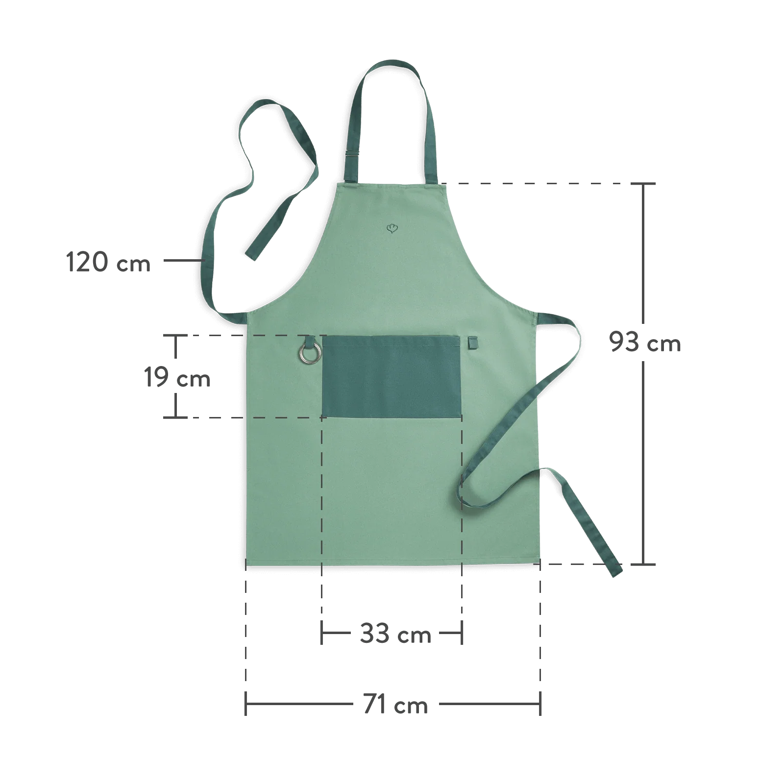 Kochschürze mit zwei Taschen und praktischem Karabiner - Grau oder Mint - Image 8