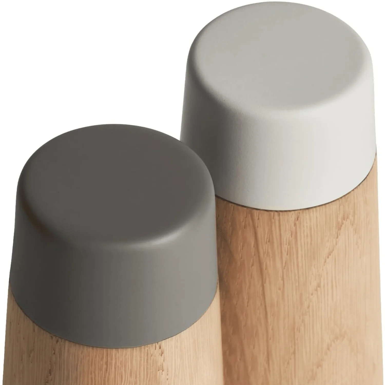 Salz & Pfeffermühlen-Set 2-tlg. Cone aus Buchenholz & Beton - Braun/Hellgrau/Dunkelgrau - Image 7