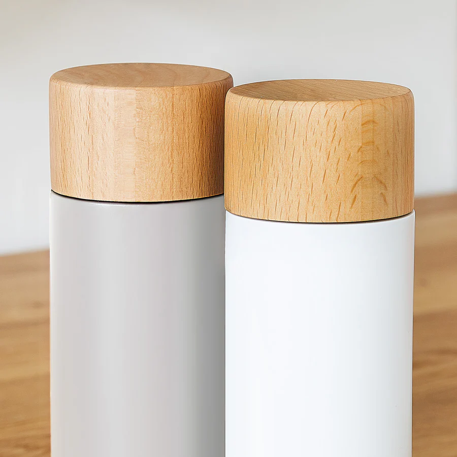 Salz & Pfeffermühlen-Set 2-tlg. - Braun/Grau/Weiß - Image 3