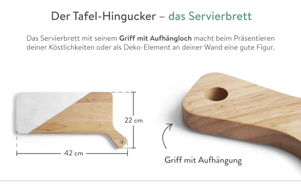 Schneide- und Servierbrett Set 4-tlg. - Kautschukholz & Marmor - Image 4