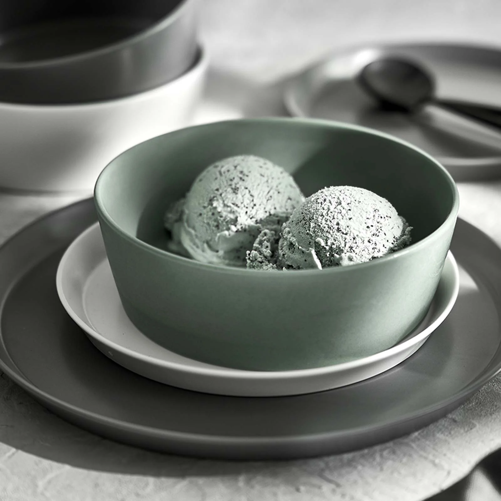 Sweet Scandi 2er-Sets Suppenteller aus New Bone Keramik matt - Weiß, Anthrazit oder Mint - Image 7